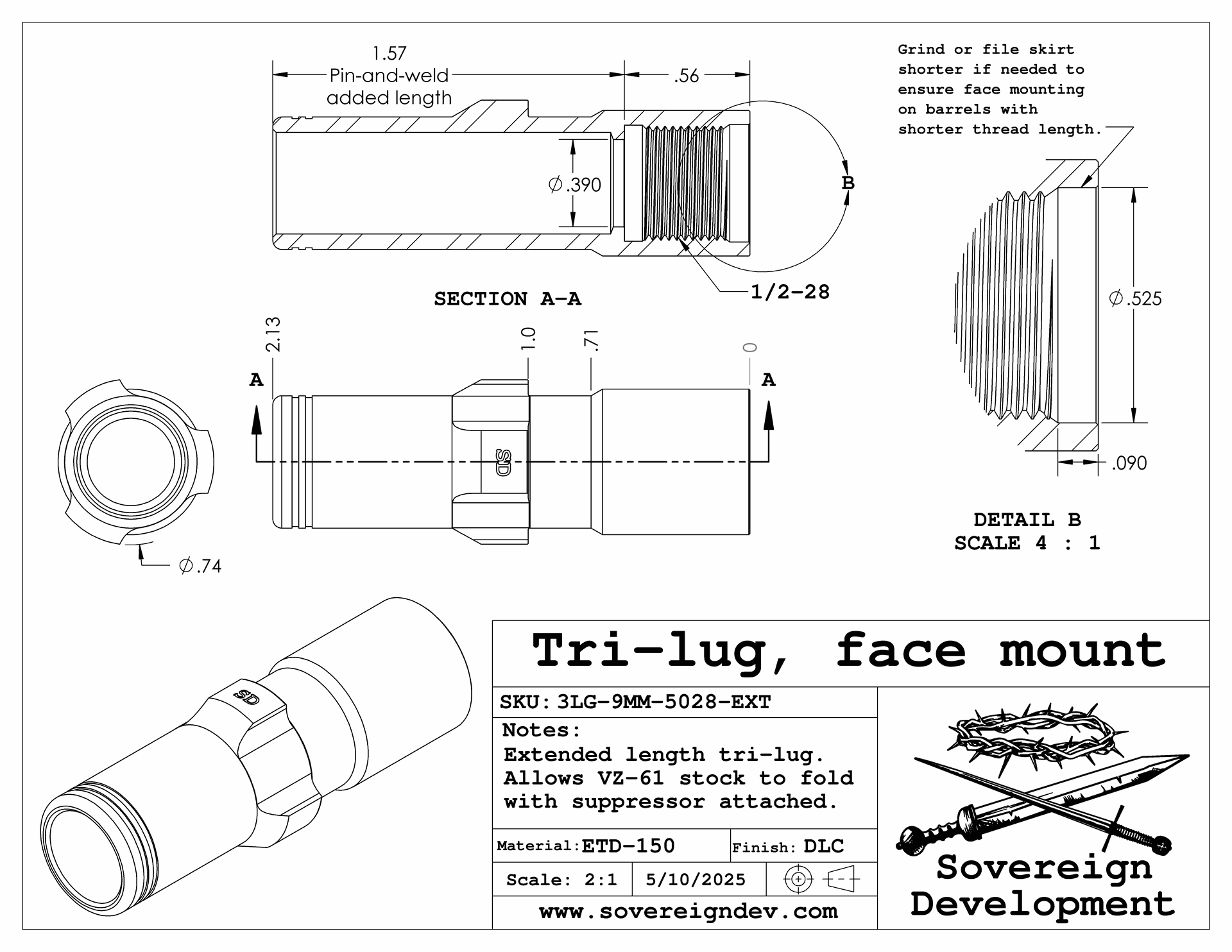 iii ページ Tri-Lug Specifications | SovereignDev